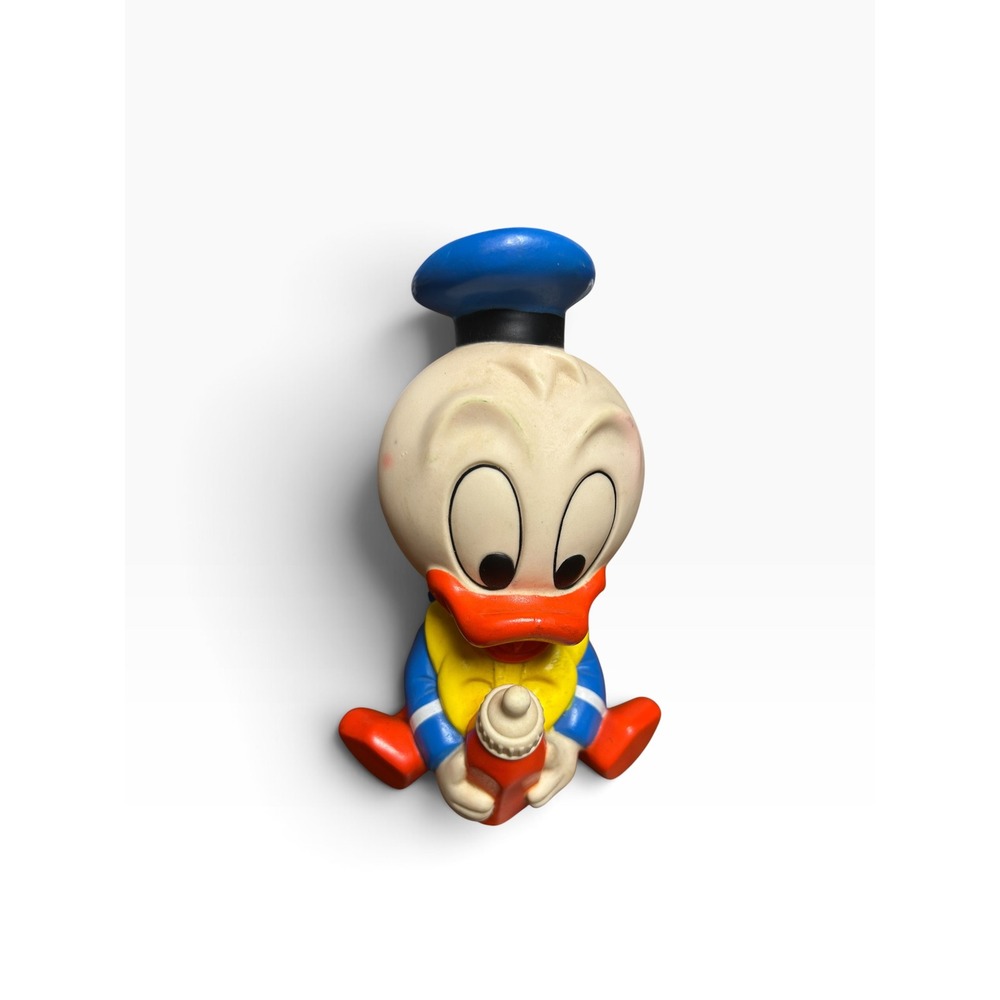 Vintage Sun Rubber Baby Donald Duck- 1960s Disney Vinyl Squeaker - Baby Donald
